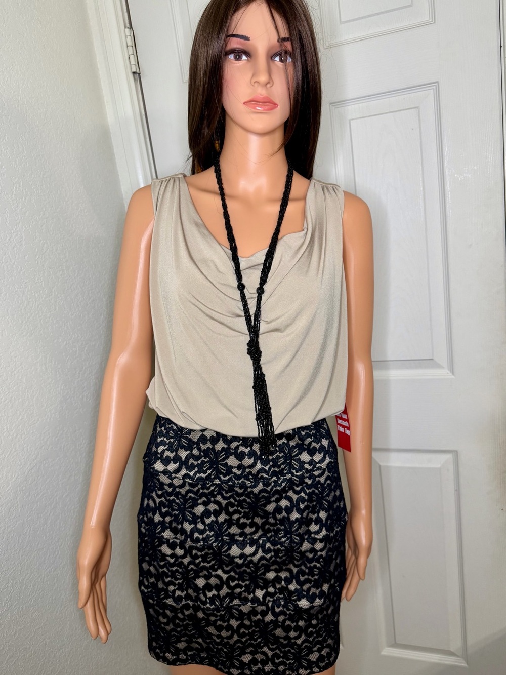 Sweet Story Draped Cowl Neck Dress